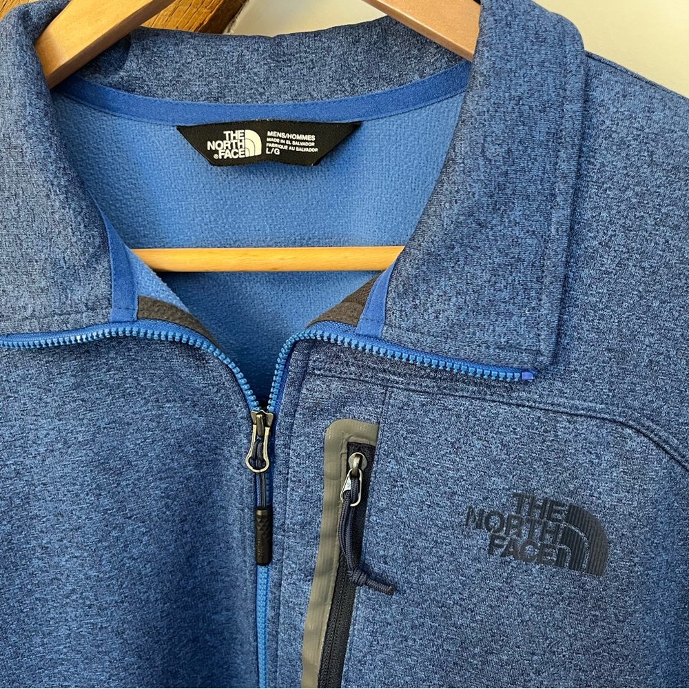 The North Face Heather Blue Zip-Up Jacket